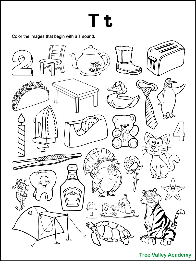 Letter T Sound Worksheets Tree Valley Academy Letter T Sound Worksheets Tree Valley Academy