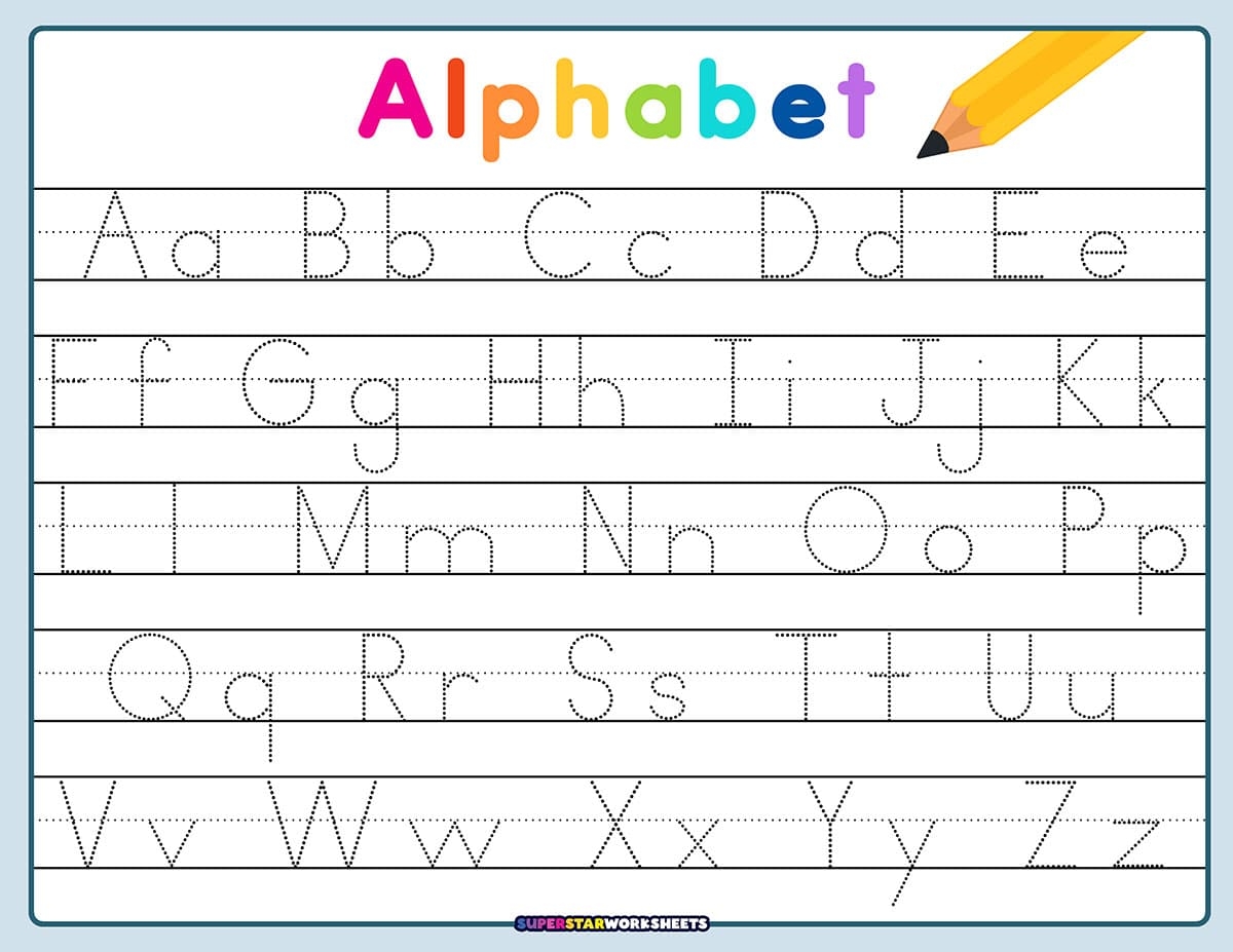 Letter Tracing Worksheets Superstar Worksheets Alphabet Worksheets Tracing Letters Free Printable PDF