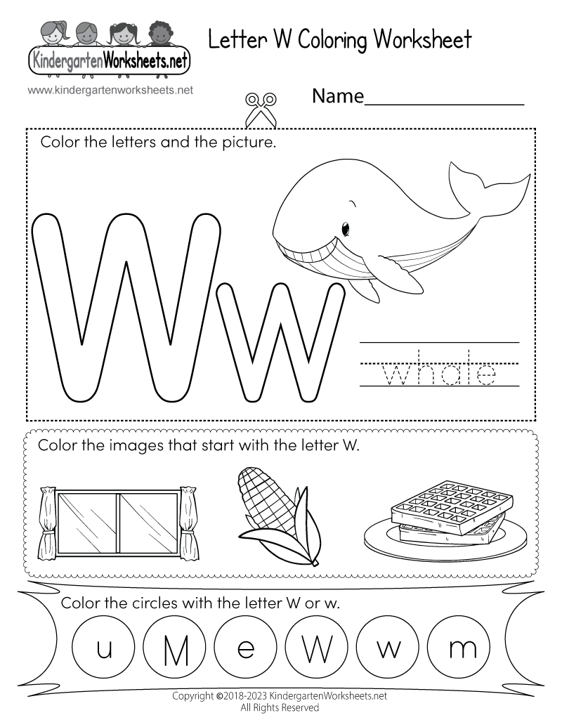 Letter W Coloring Worksheet Free Printable Digital PDF Letter W Coloring Worksheet Free Printable Digital PDF