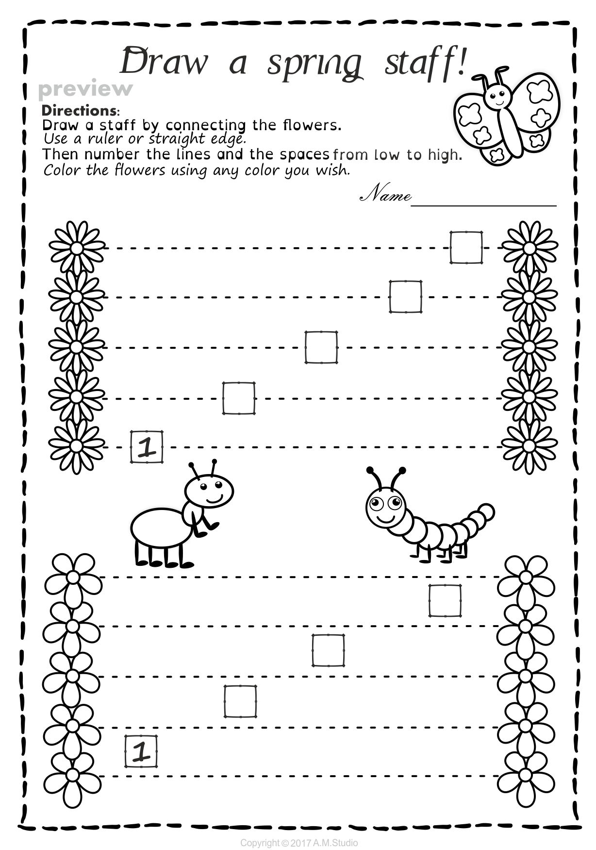 Lines And Spaces Spring Worksheet Pack Lines And Spaces Spring Worksheet Pack