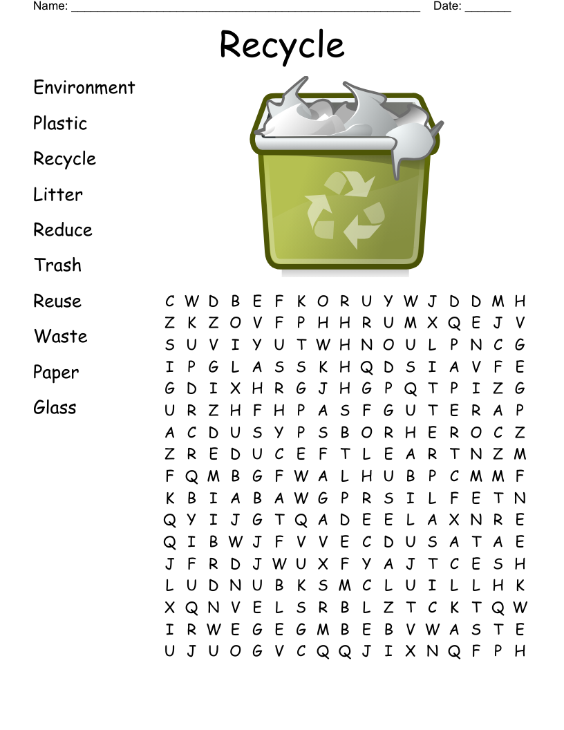 Littering Word Search WordMint