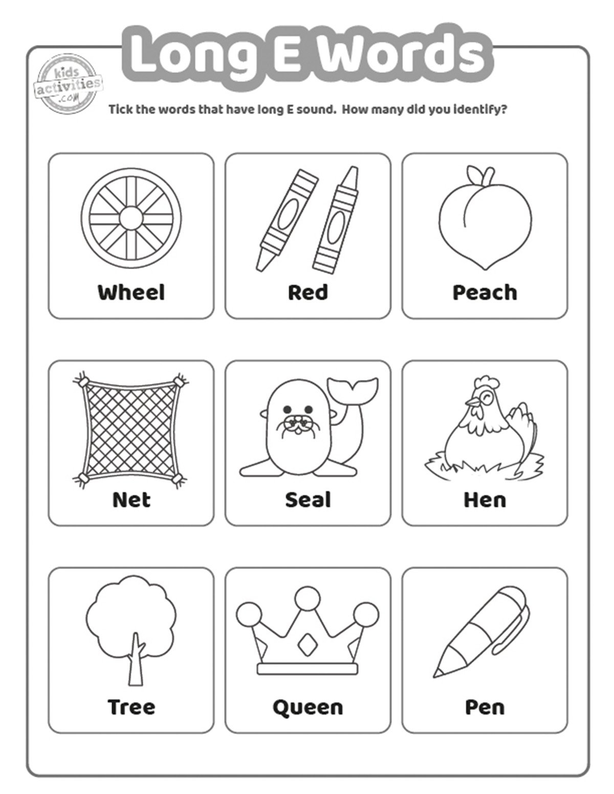 Long E Words Worksheets To Print Kids Activities Blog Long E Words Worksheets To Print Kids Activities Blog