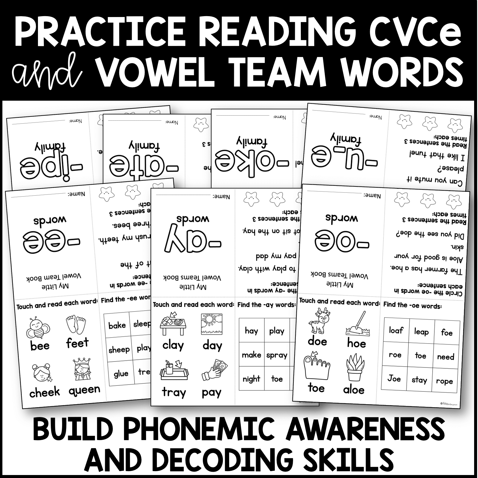 Long Vowel Words Magic E And Vowel Teams Word Family Books Miss Kindergarten