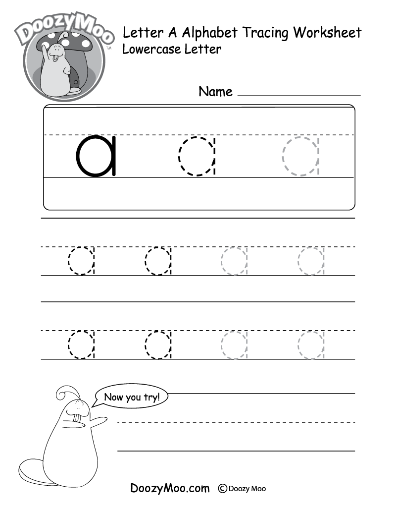 Lowercase Letter A Tracing Worksheet Doozy Moo Find The Missing Lowercase Letters Worksheet Free Printable
