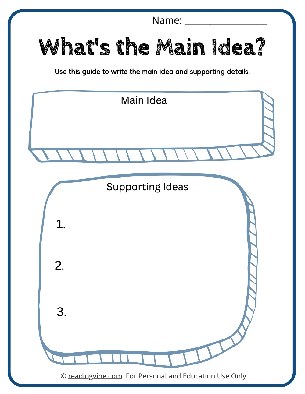 Main Idea Graphic Organizer