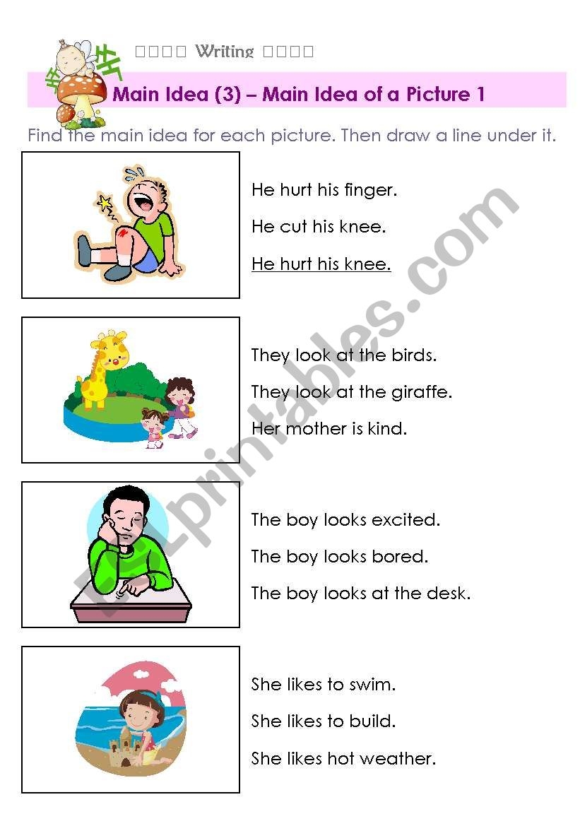 Main Idea Of A Picture ESL Worksheet By Nailkka Worksheets Library