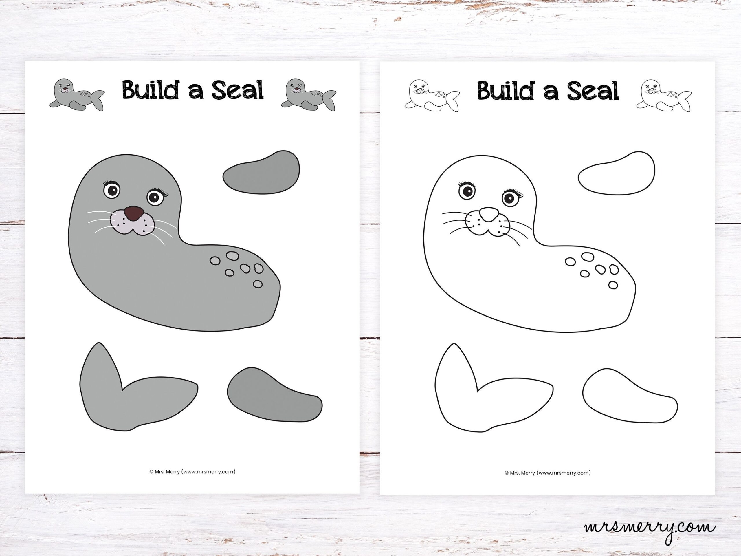 Make A Seal Craft Seal Printable Activity For Kids Etsy