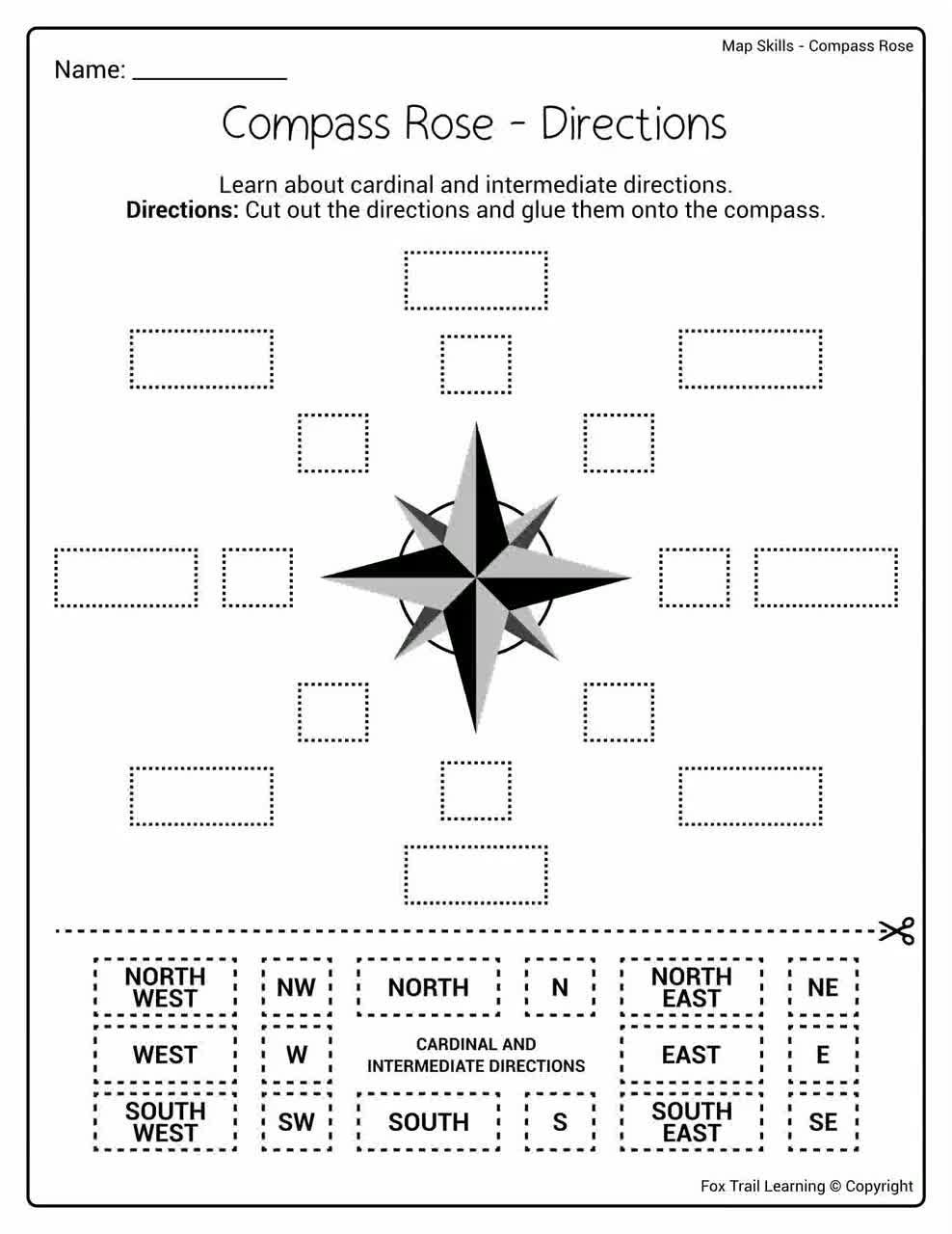Map Skills Compass Rose Cardinal And Intermediate Directions Cut And Paste Geography Lesson No Prep Worksheets Etsy Map Skills Compass Rose Cardinal And Intermediate Directions Cut And Paste Geography Lesson No Prep Worksheets Etsy