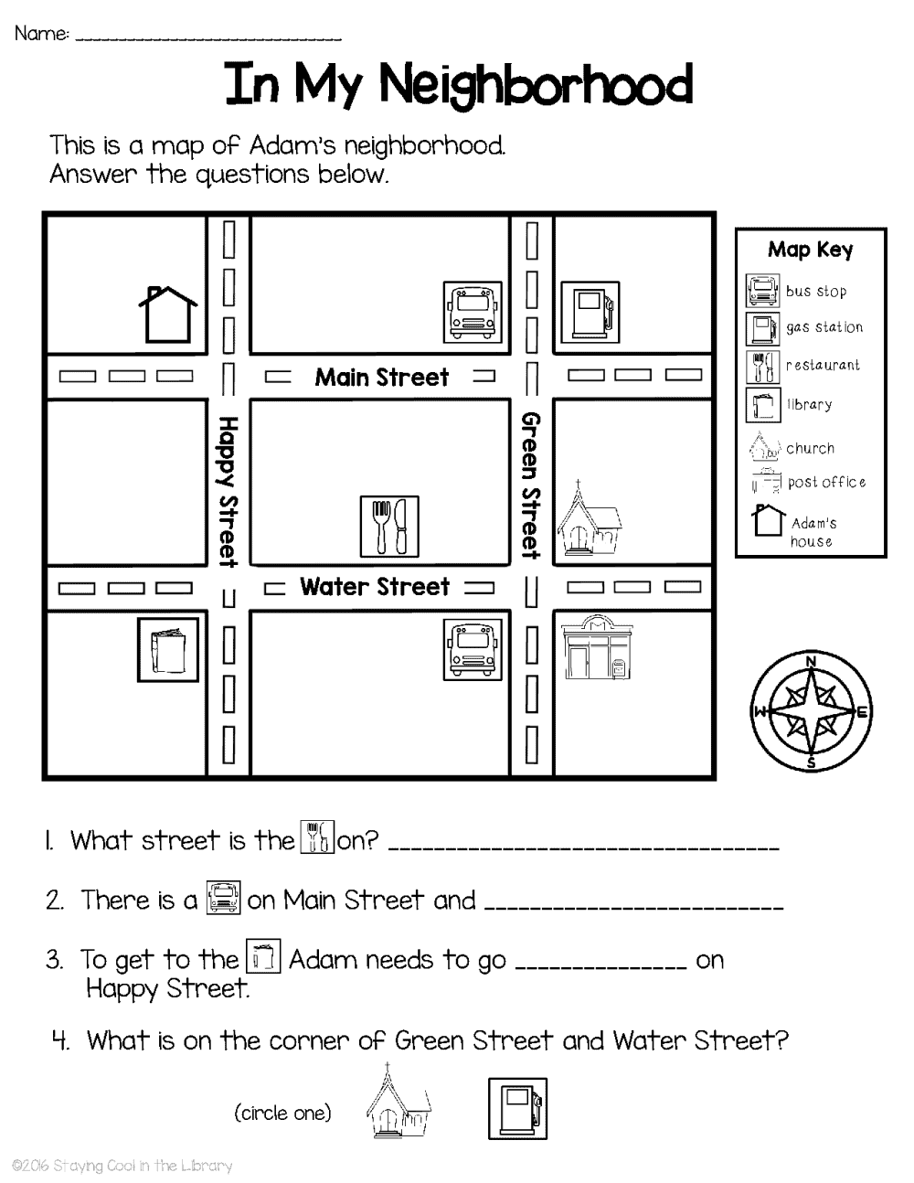Mapping Skills With Google Earth Gr PK 2 Urban Neighborhood Map WORKSHEET Mapping Skills With Google Earth Gr PK 2 Urban Neighborhood Map WORKSHEET