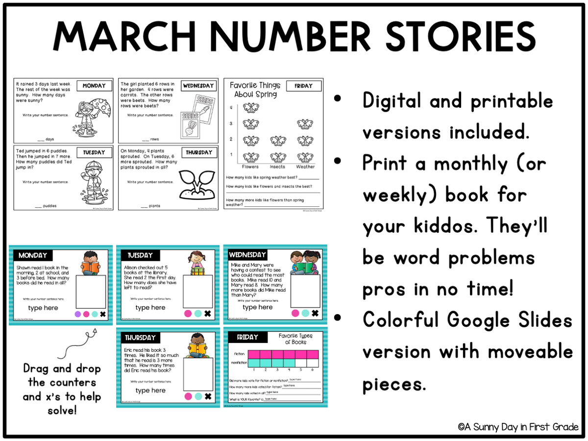 March Number Stories With Printable And Digital Options Made By Teachers