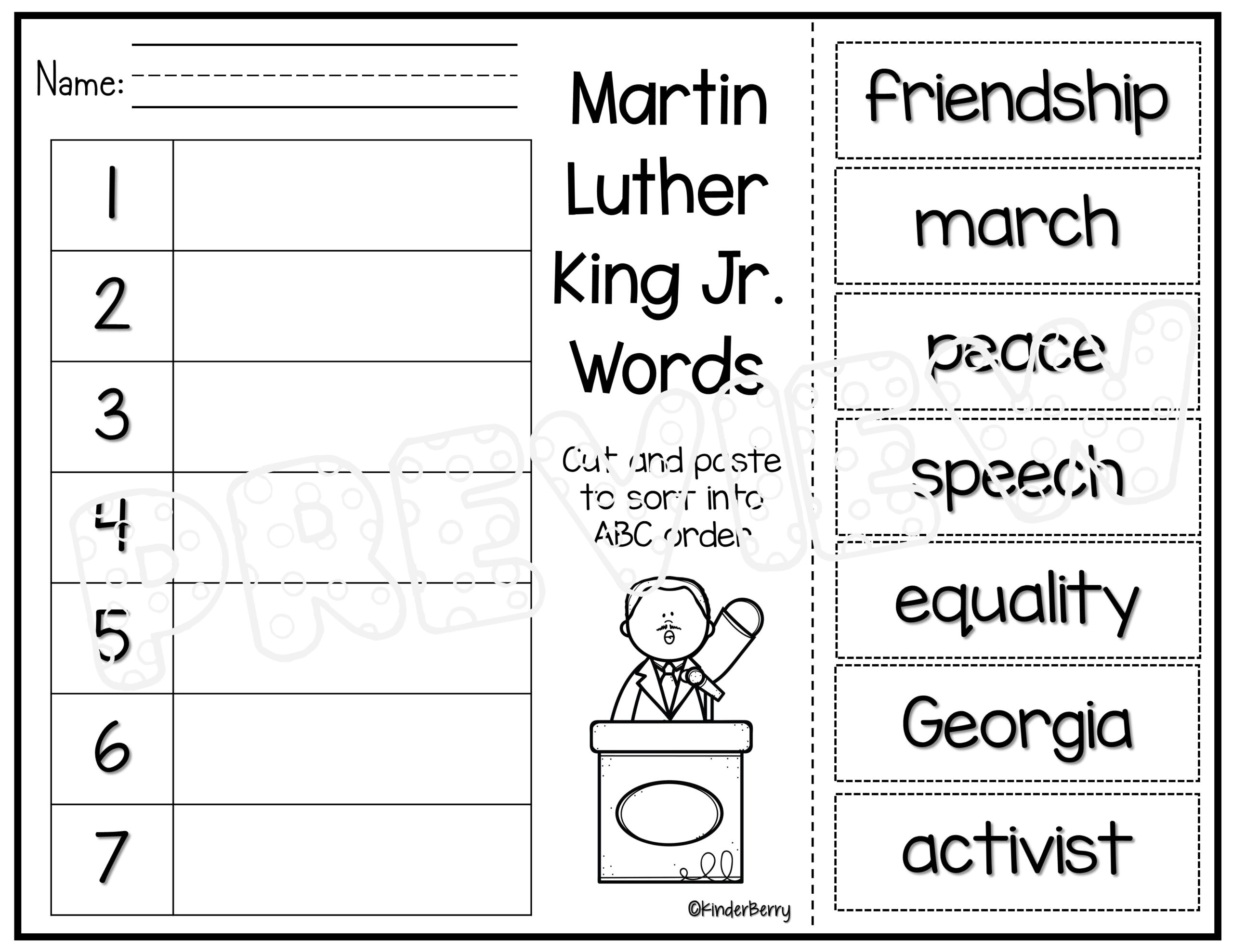 Martin Luther King Jr Write The Room Sentence Writing Activity Classful