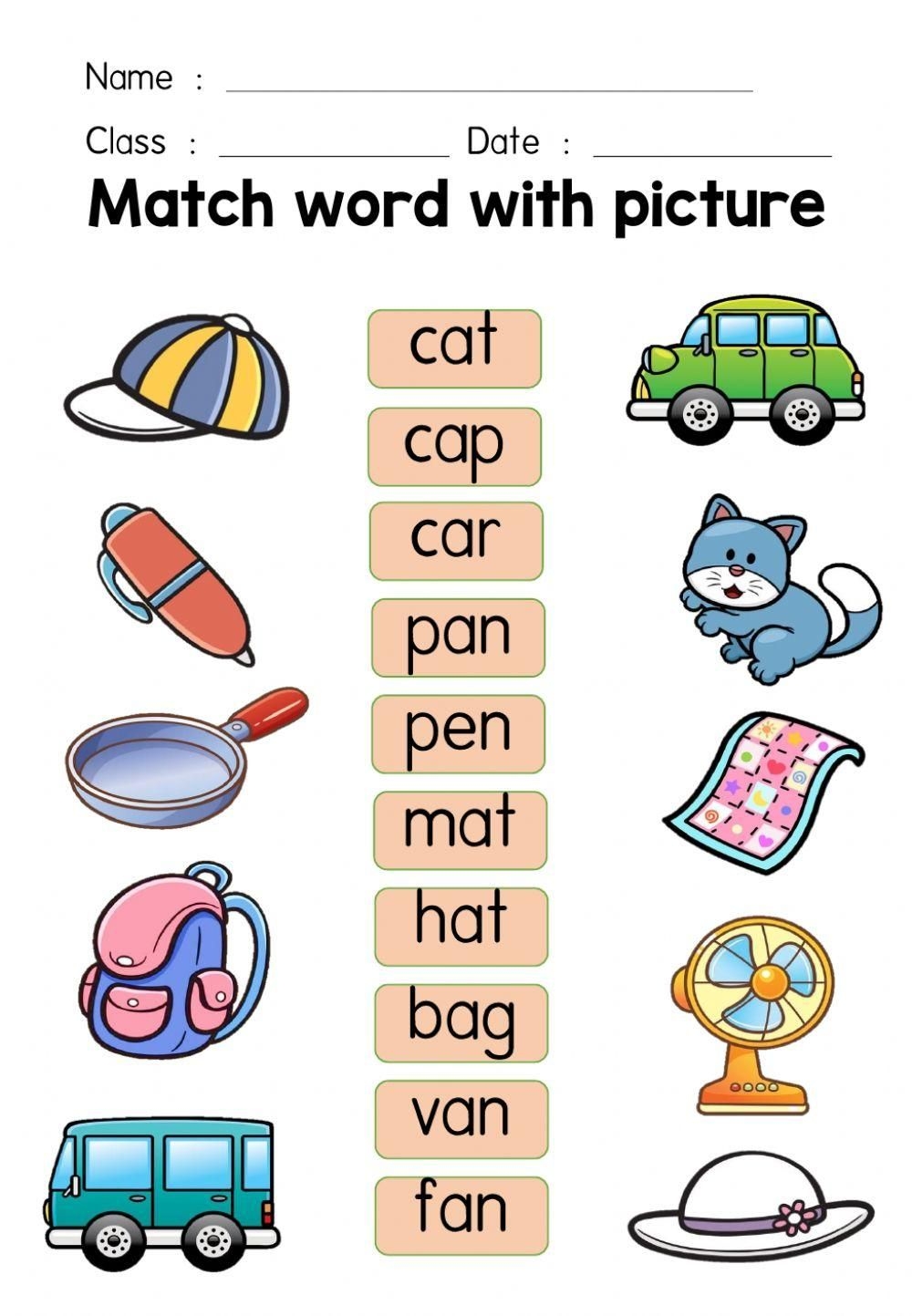 Match Word With Picture Worksheet Find The Rhyming Words Worksheet For Kindergarten Match The Rhyming Words Made By Teachers