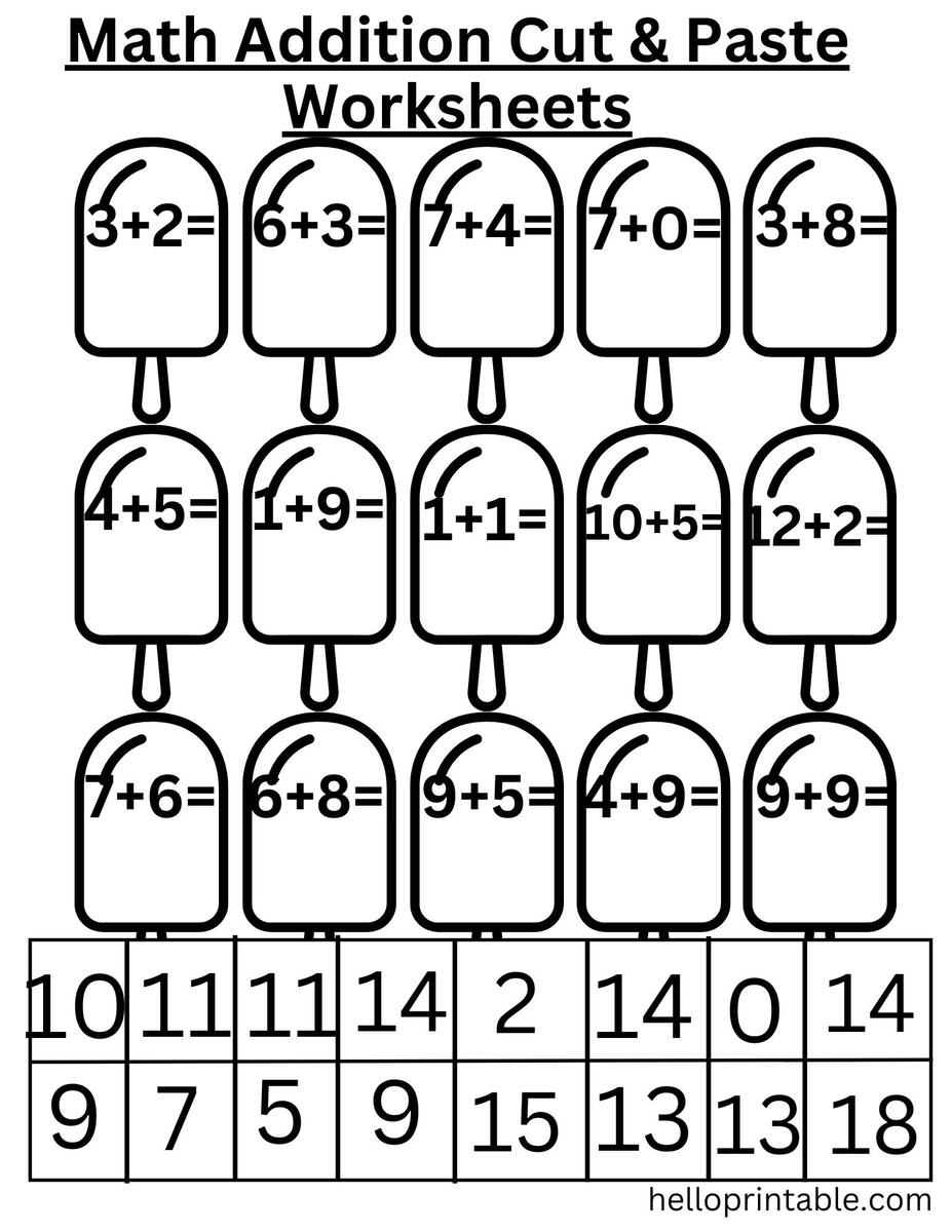 Math Addition Kindergarten Worksheets Helloprintable