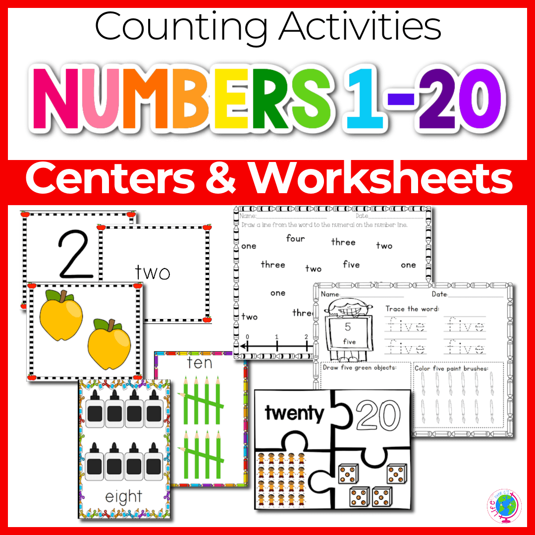 Math Centers Worksheets For Numbers 1 20