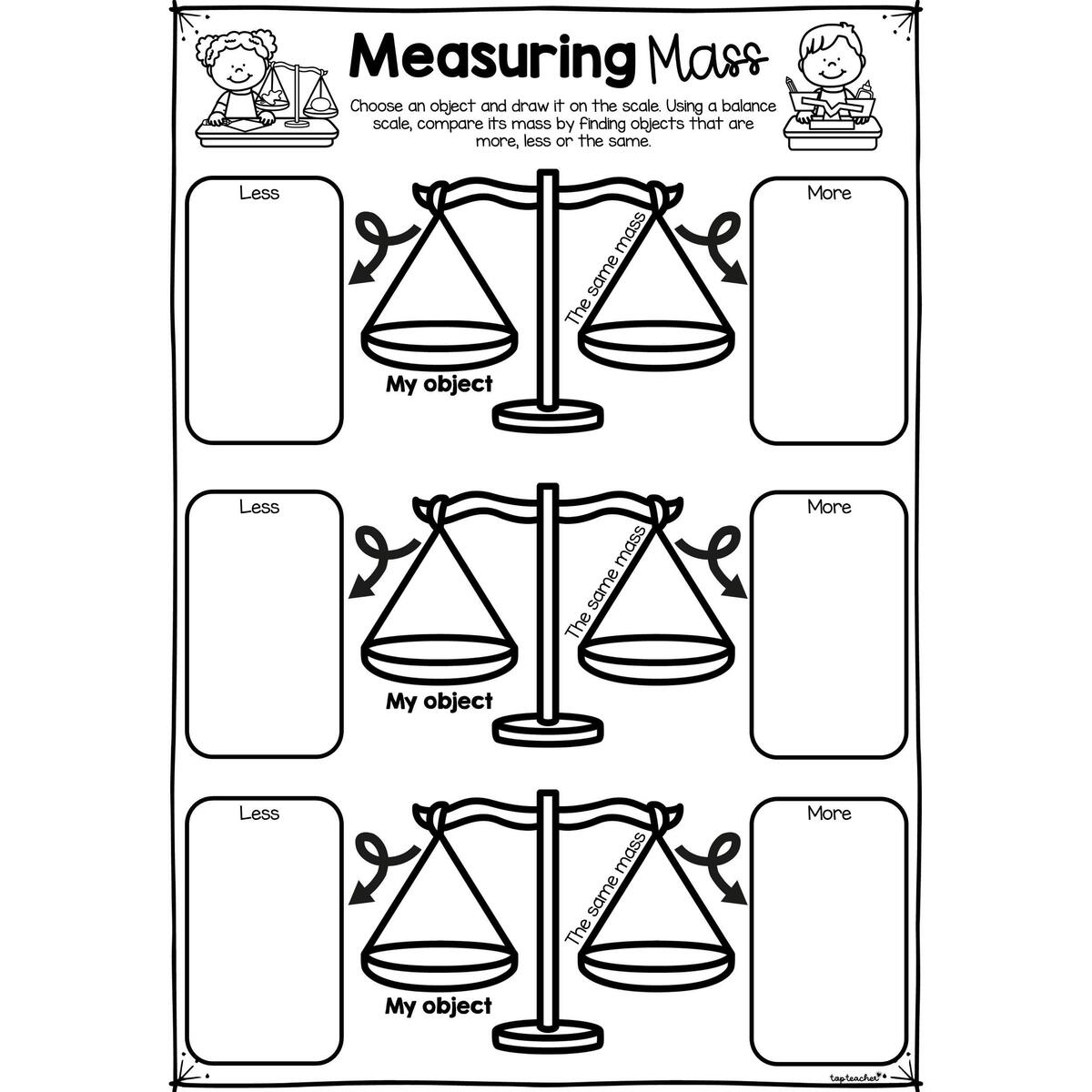 Measuring Comparing Mass Top Teacher
