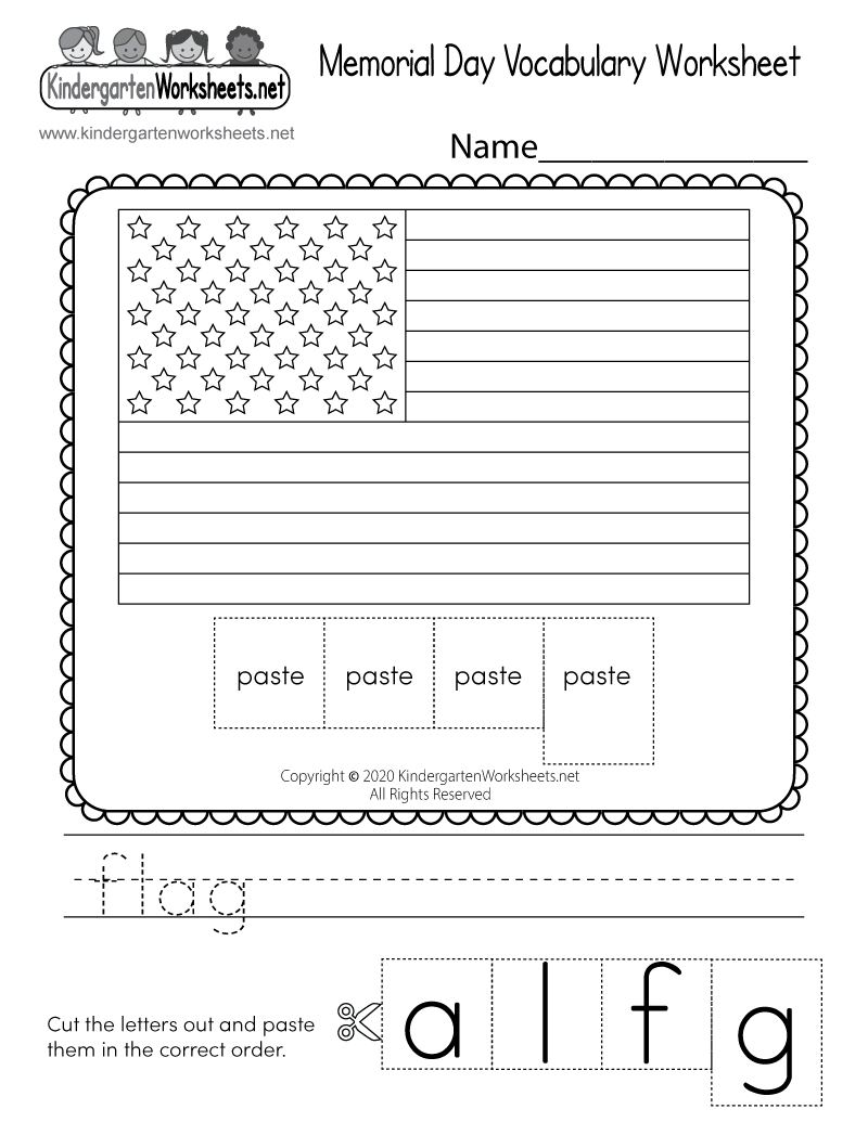 Memorial Day Vocabulary Worksheet Free Printable Digital PDF Memorial Day Worksheets For Preschool Kindergarten 2025