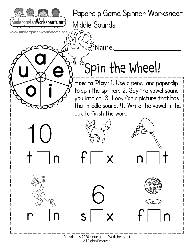 Middle Sounds Worksheets Phonics Activities 1st Grade Pandamania