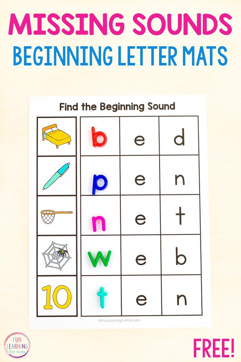 Missing Beginning Sound CVC Word Mats Free Printable Missing Beginning Sound CVC Word Mats Free Printable