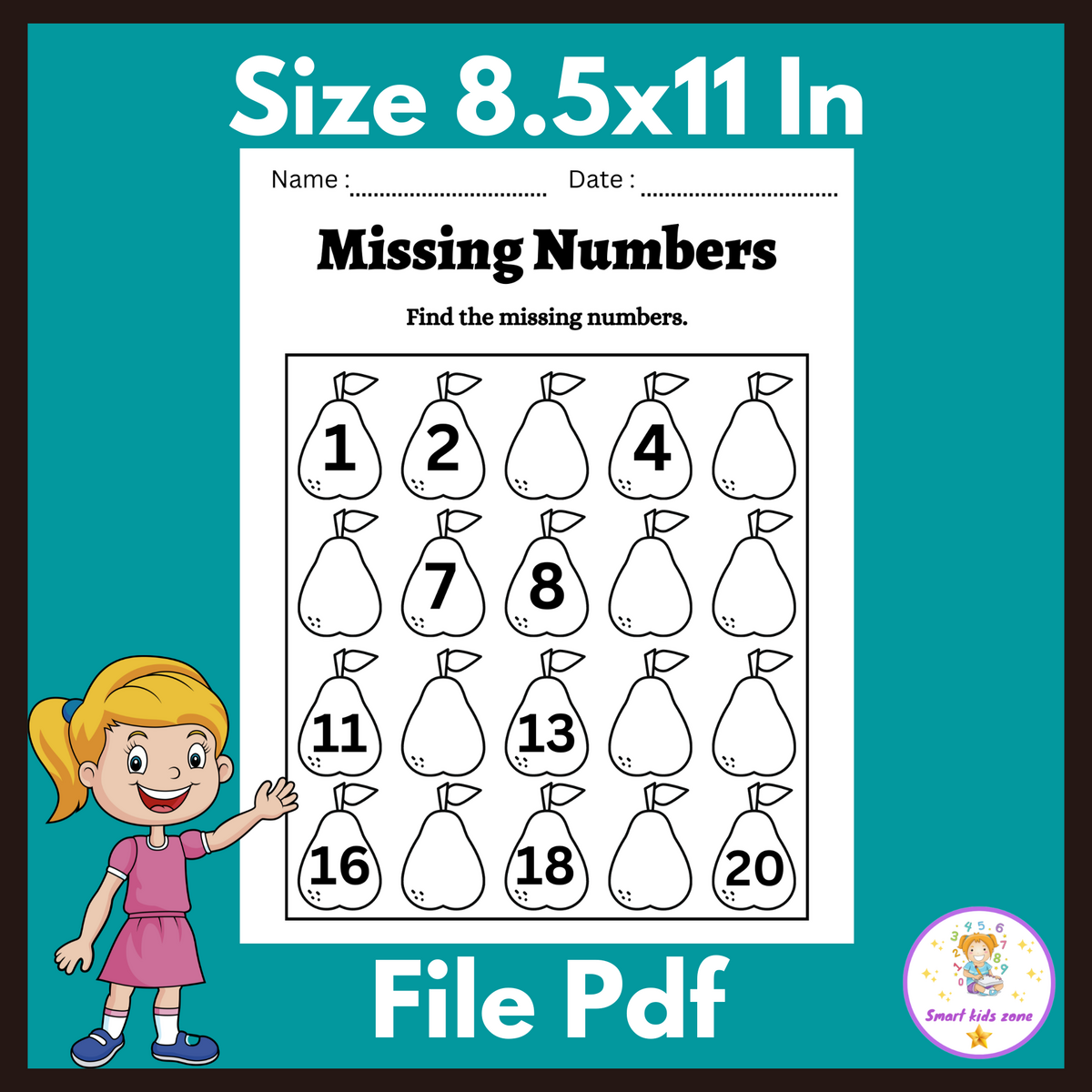 Missing Numbers Worksheets Number Recognition 1 20 Made By Worksheets Library