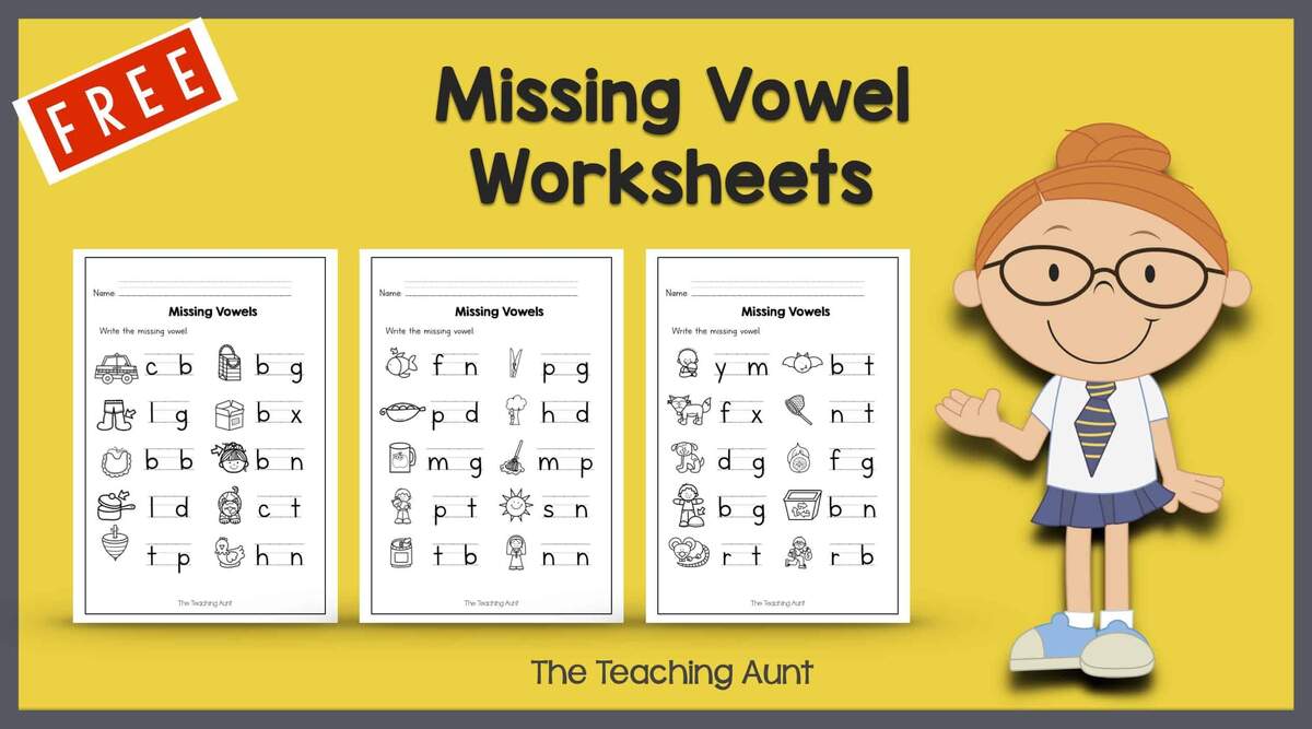 Missing Vowel Worksheets For Kindergarten The Teaching Aunt Missing Vowel Worksheets For Kindergarten The Teaching Aunt