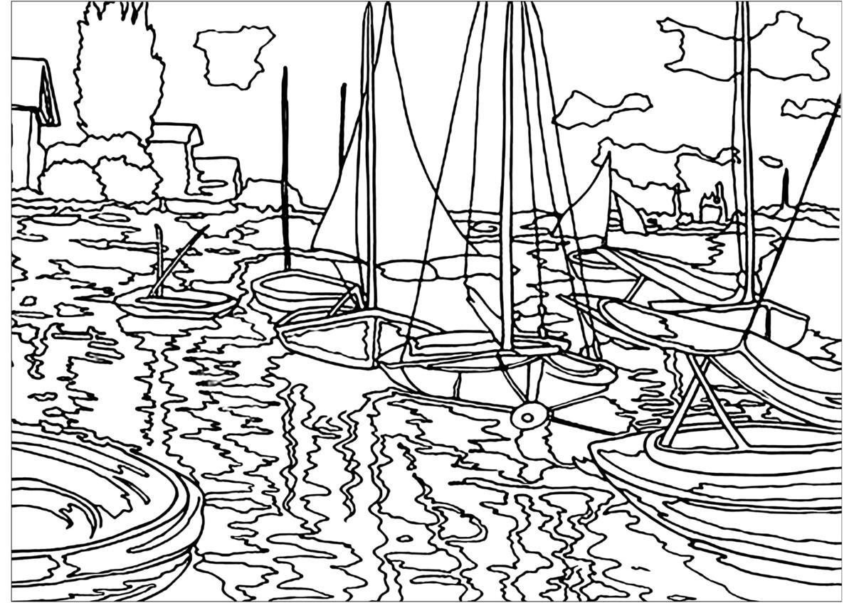 Monet Coloring For Children Claude Monet Coloring Pages