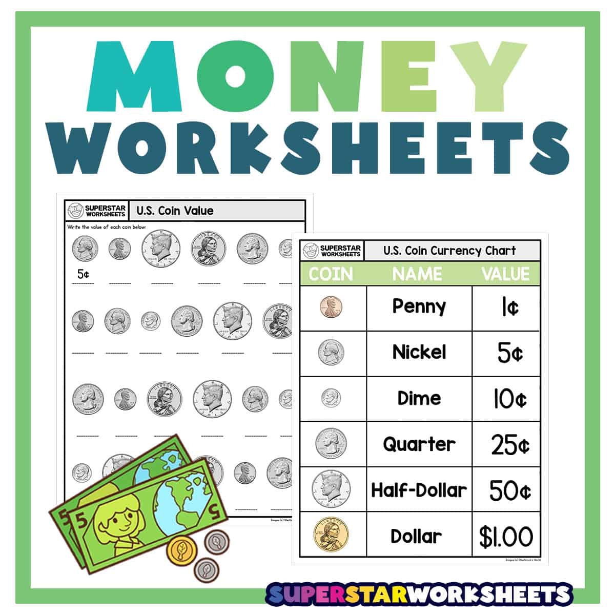 Counting Money Worksheets Money Math Free Printables Lettering SVG Files Tools Apps
