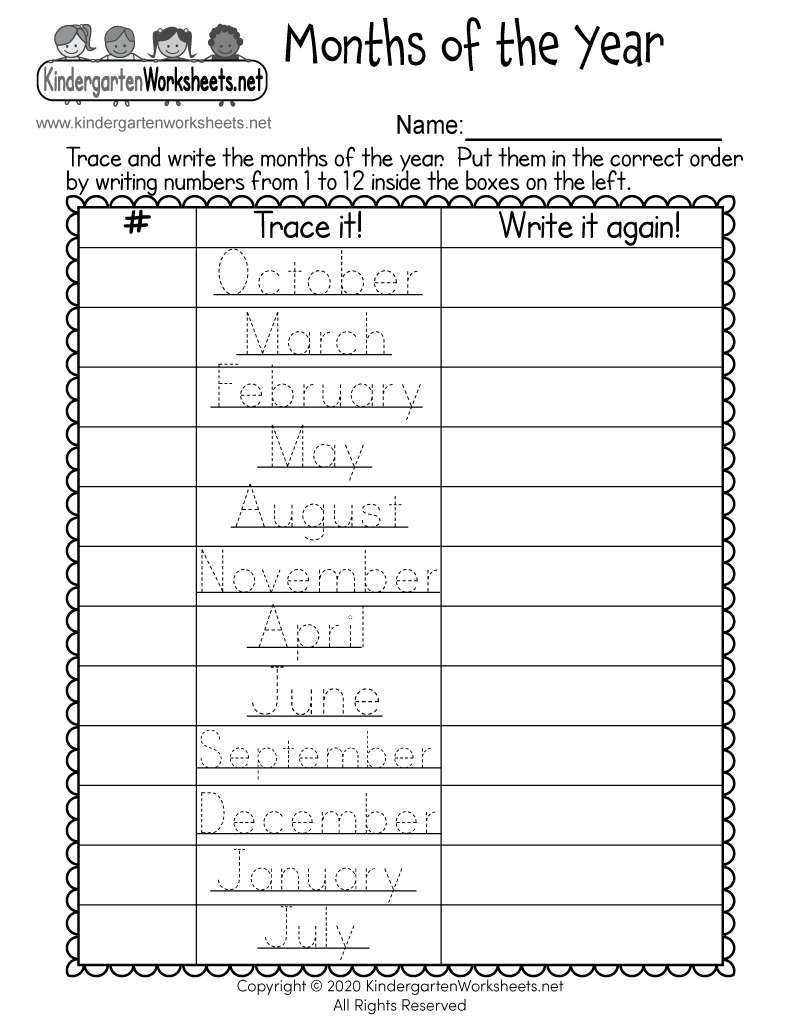 Months Of The Year Worksheets Free PDF Printables Teach Prints