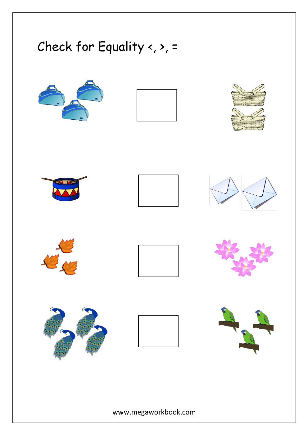 More And Less Worksheets Greater Than Less Than Worksheets For Preschool Kindergarten MegaWorkbook More Or Less Free Downloadable Worksheet For Kindergarten