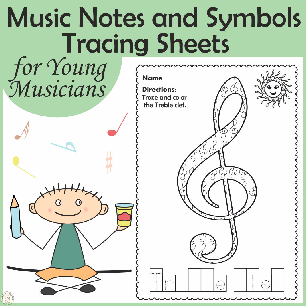 Music Notes And Symbols Tracing Sheets For Young Musicians Made By Teachers