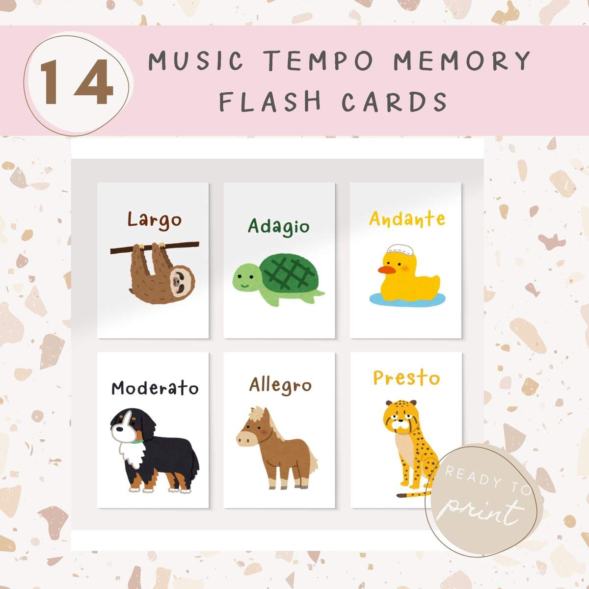 Music Tempo Matching Game Music Lesson Flashcards Printable Music Activity Music Teacher Resources Play Based Music Learning For Kids Etsy
