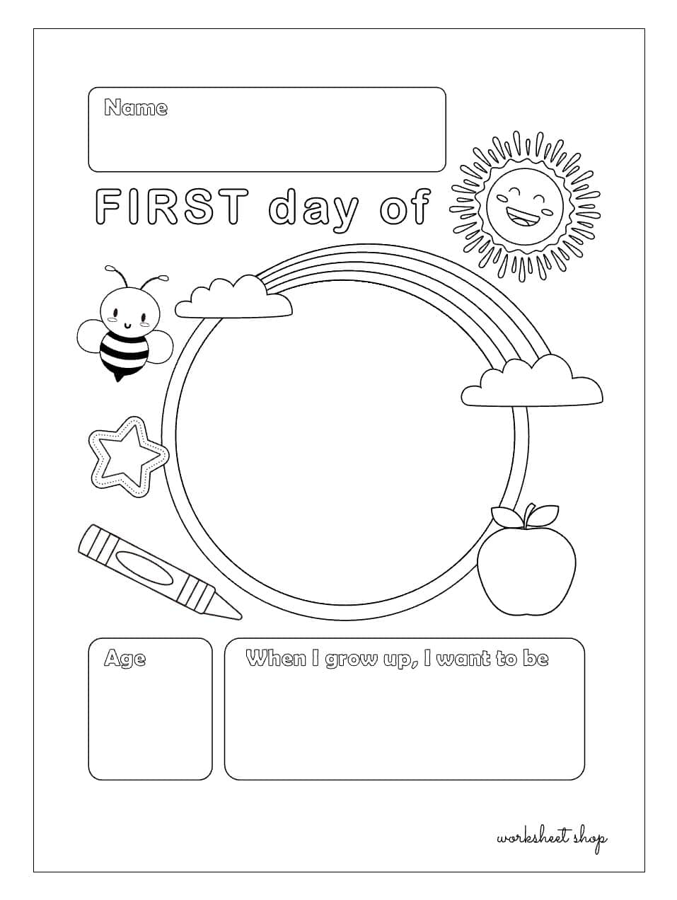 My First Day Of School Worksheet 2 Worksheet Shop First Day Of School Worksheets Classful