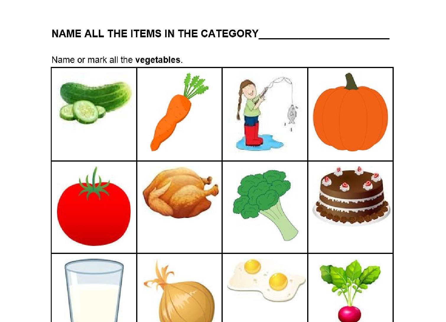 NAME ALL THE ITEMS IN THE CATEGORIES FULL PACKET Made By Teachers