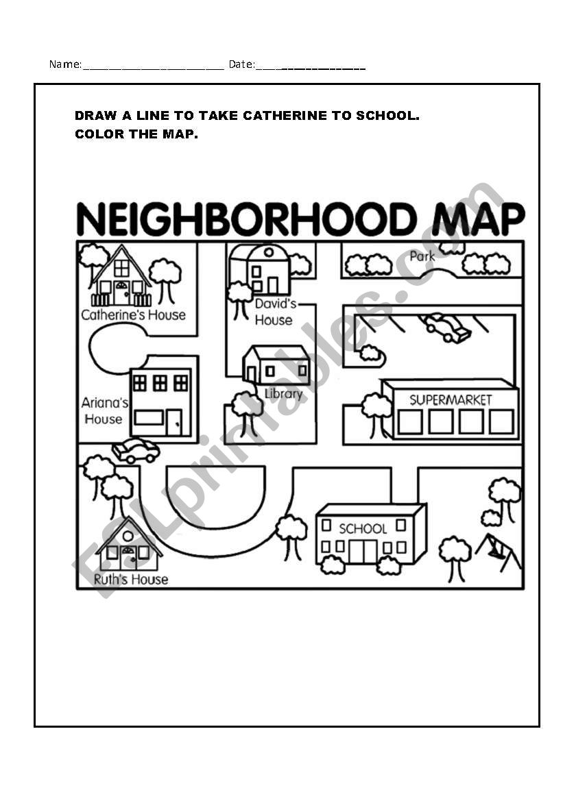 Neighborhood Map ESL Worksheet By Lumanauarabrazil Neighborhood Map ESL Worksheet By Lumanauarabrazil