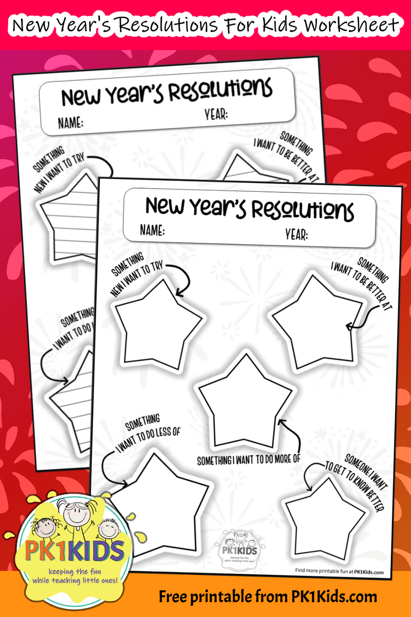 Free New Year S Resolutions Worksheets For Kids Printable Mrs Merry