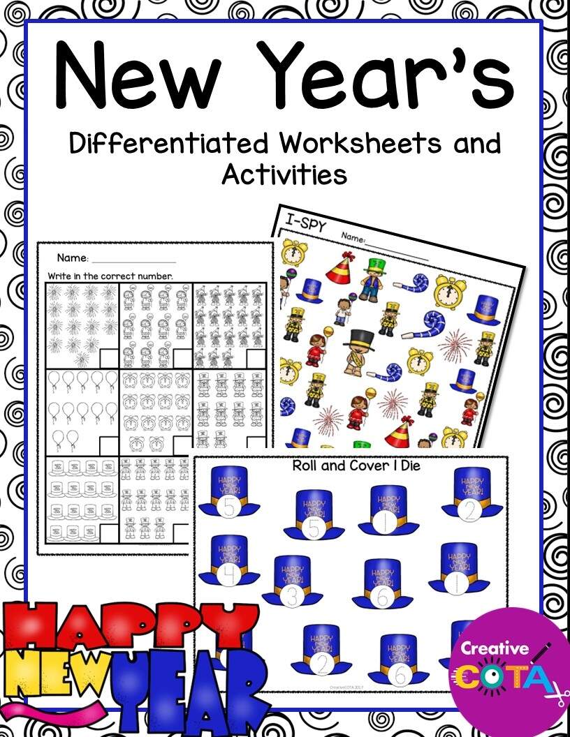 New Years Kindergarten Or 1st Grade Math And Literacy Activities And Worksheets Made By Teachers New Year S Reading Worksheet Free Printable Digital PDF