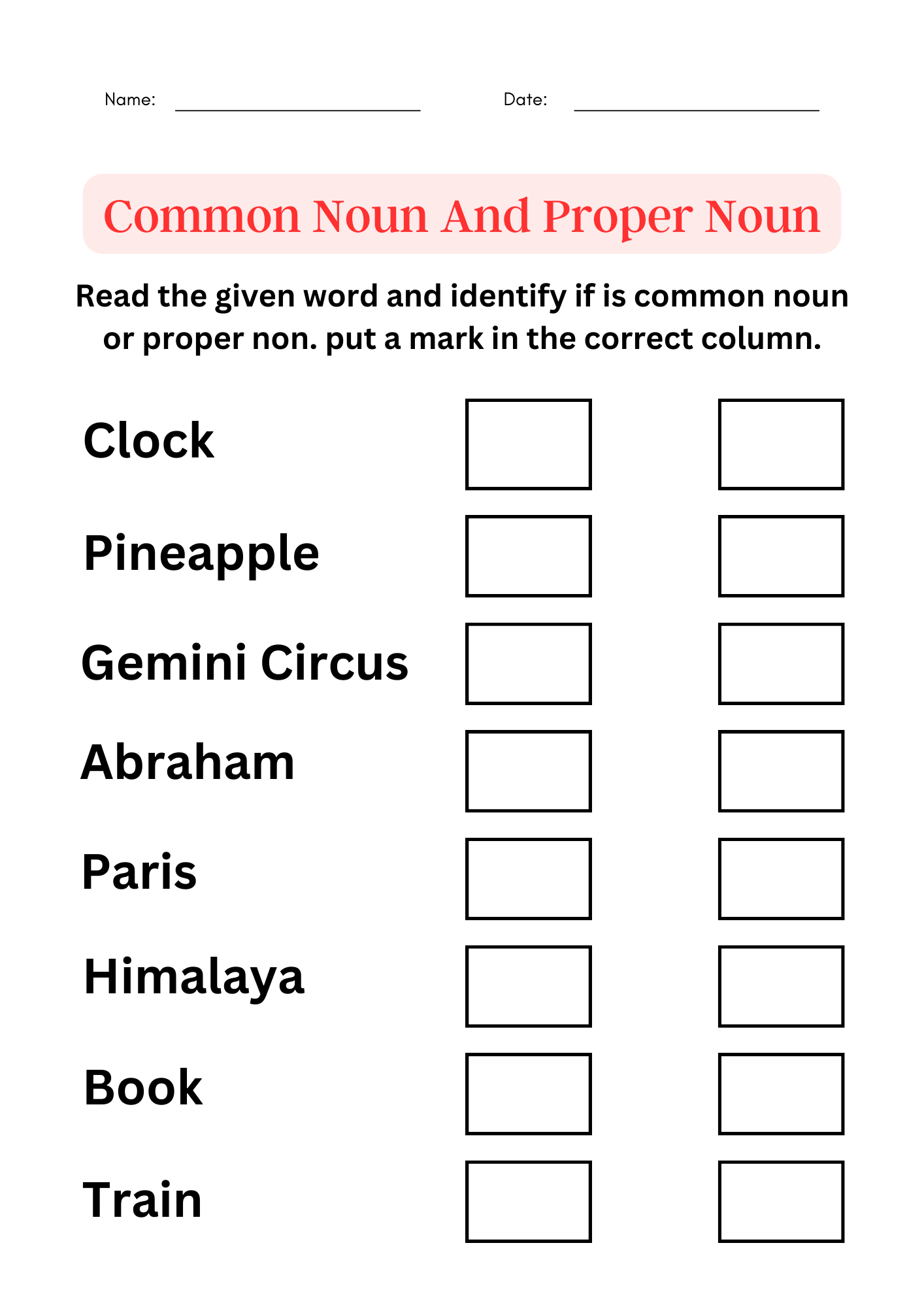 Nouns Common Nouns And Proper Nouns Worksheets For Grade 1 2 3 Made By Teachers Nouns Common Nouns And Proper Nouns Worksheets For Grade 1 2 3 Made By Teachers