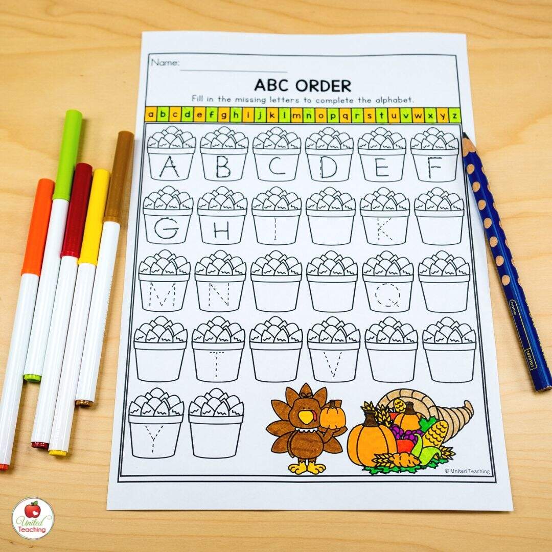 November Worksheets For Kindergarten Easy To Prep Thanksgiving Activities United Teaching
