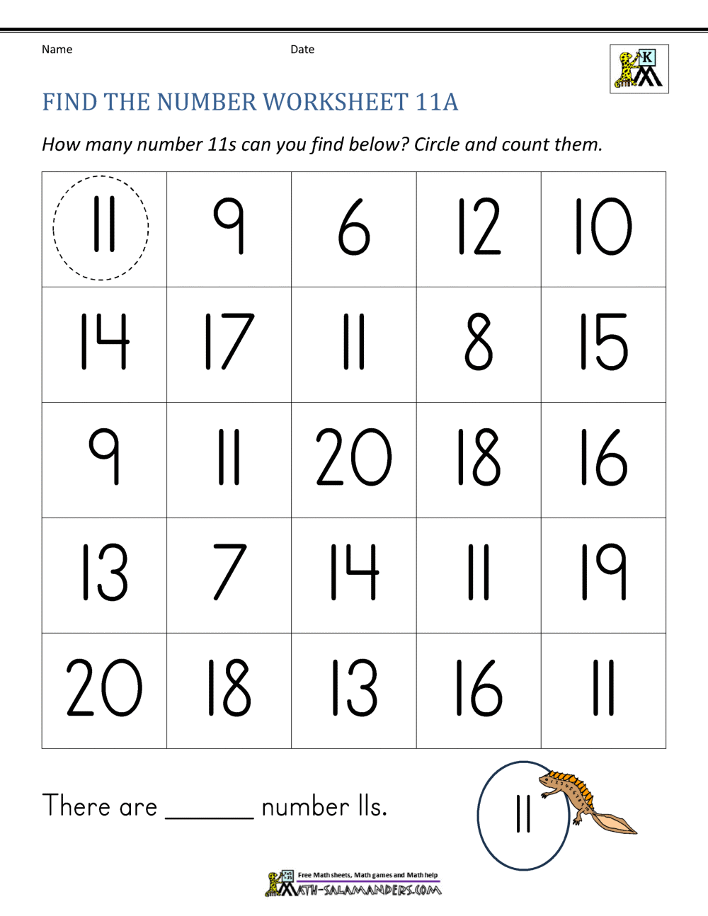 Number 11 Worksheets For Preschool