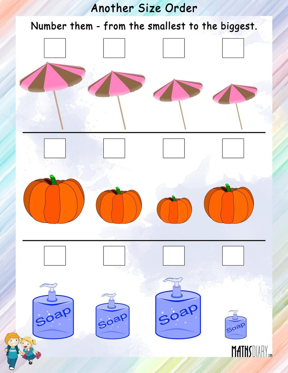 Number Objects In Ascending Order Of Size Math Worksheets MathsDiary