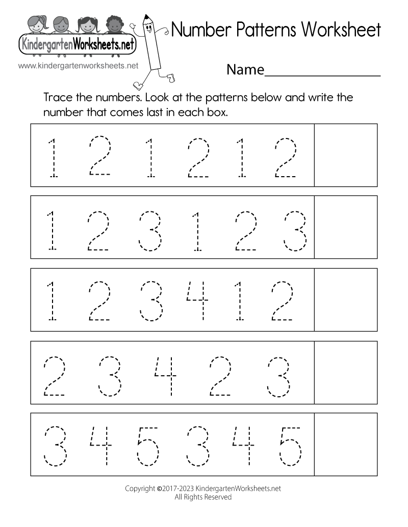 Free Kindergarten Worksheets Spot The Patterns