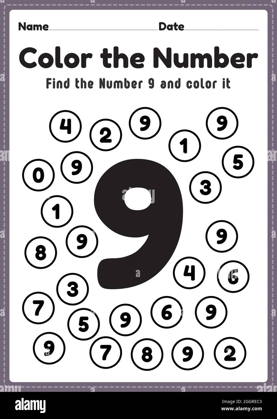 Catholic Number 9 Worksheet Preschool Kindergarten Coloring Page TheCatholicKid