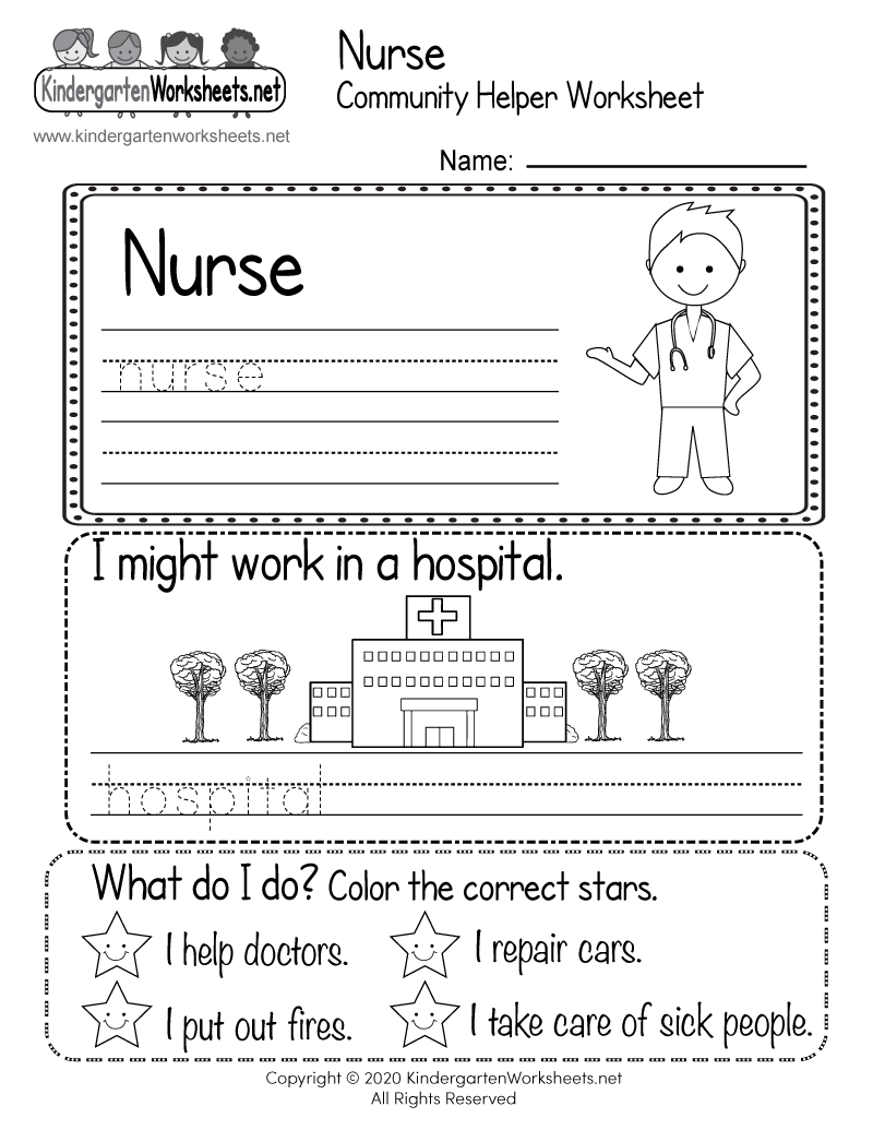 Nurse Community Helper Worksheet Free Printable Digital PDF Nurse Community Helper Worksheet Free Printable Digital PDF