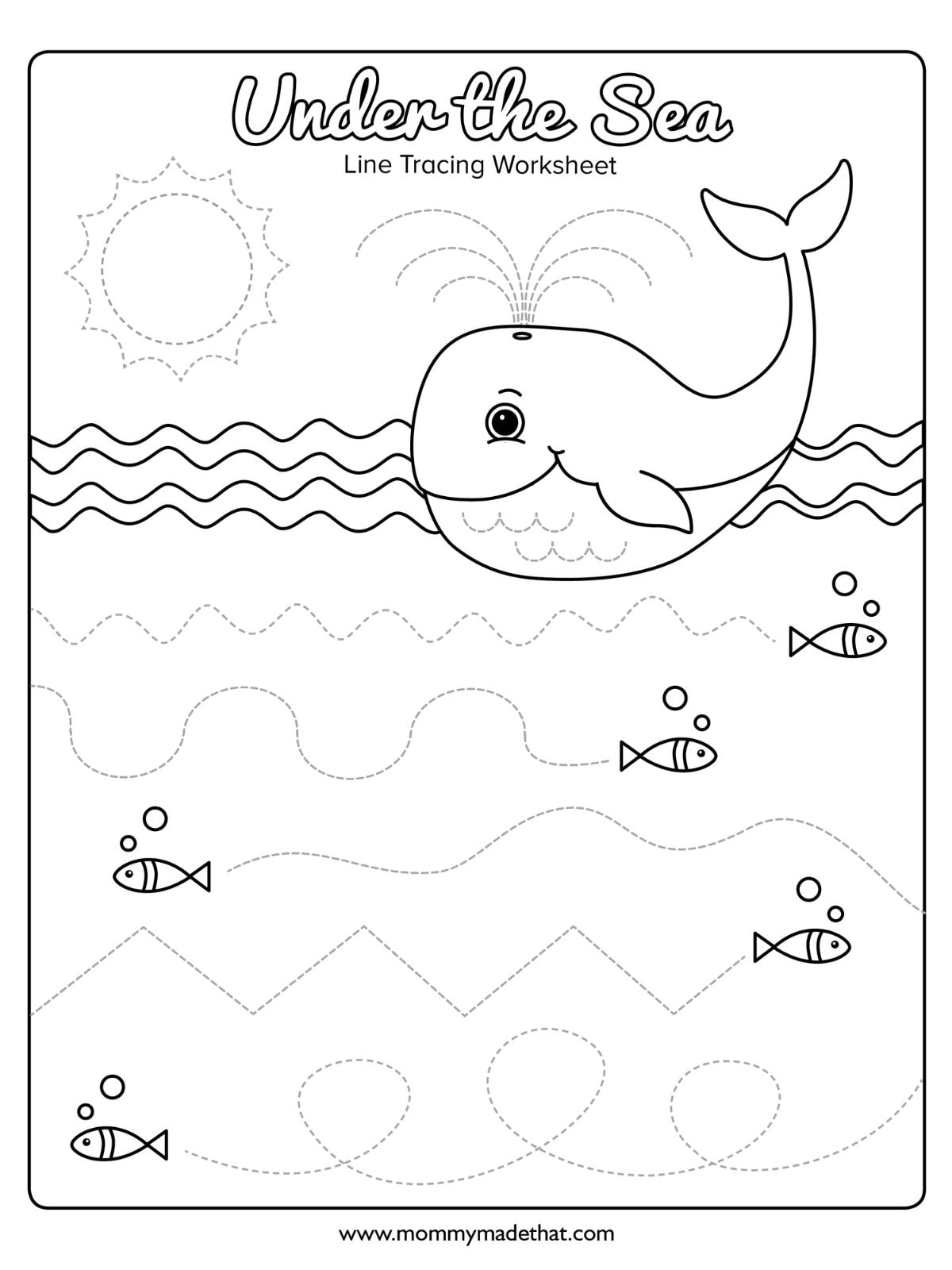 Ocean Line Tracing Work Sheet FREE FREE Printable Ocean Worksheets For Kids Kind