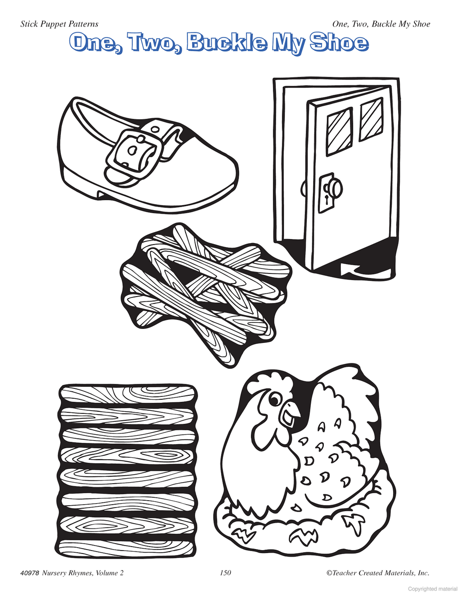 One Two Buckle My Shoe Coloring Page