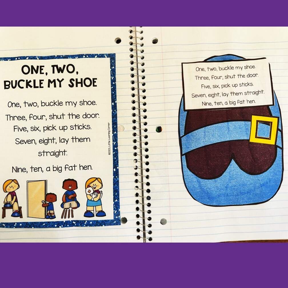 One Two Buckle My Shoe Lyrics Crafts Activities And Printables Little Learning Corner