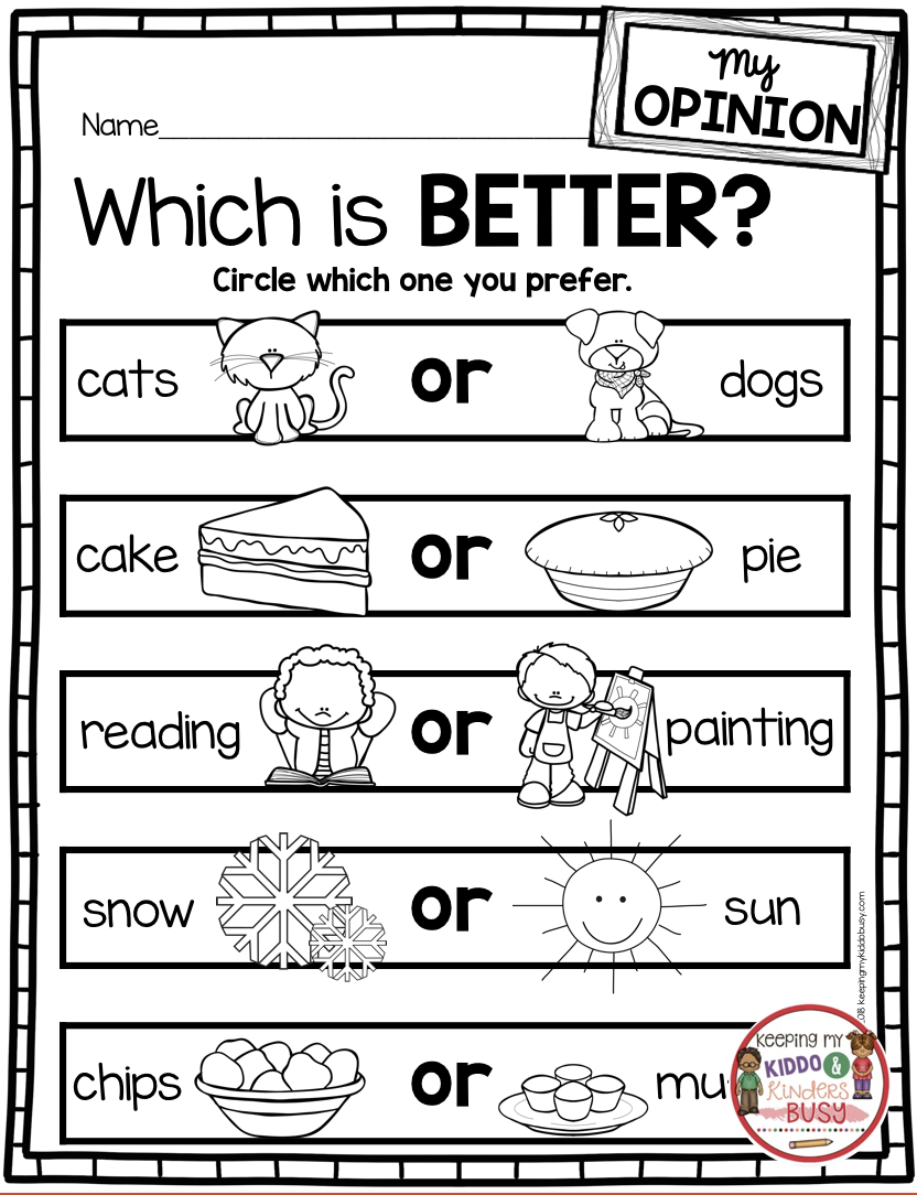 OPINION WRITING Kindergarten And First Grade Freebies Free Writer S Workshop Activities Kindergarten Opinion Writing With Coloring Images Engaging Writing Prompts For Young Learners Made By Teachers