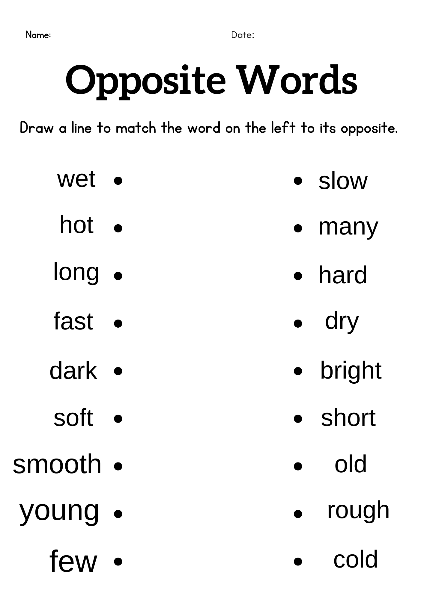 Opposite Words Worksheet For Grade 1 Or 2 Kindergarten Opposite Words For Kids Made By Teachers Opposite Words Worksheet For Grade 1 Or 2 Kindergarten Opposite Words For Kids Made By Teachers