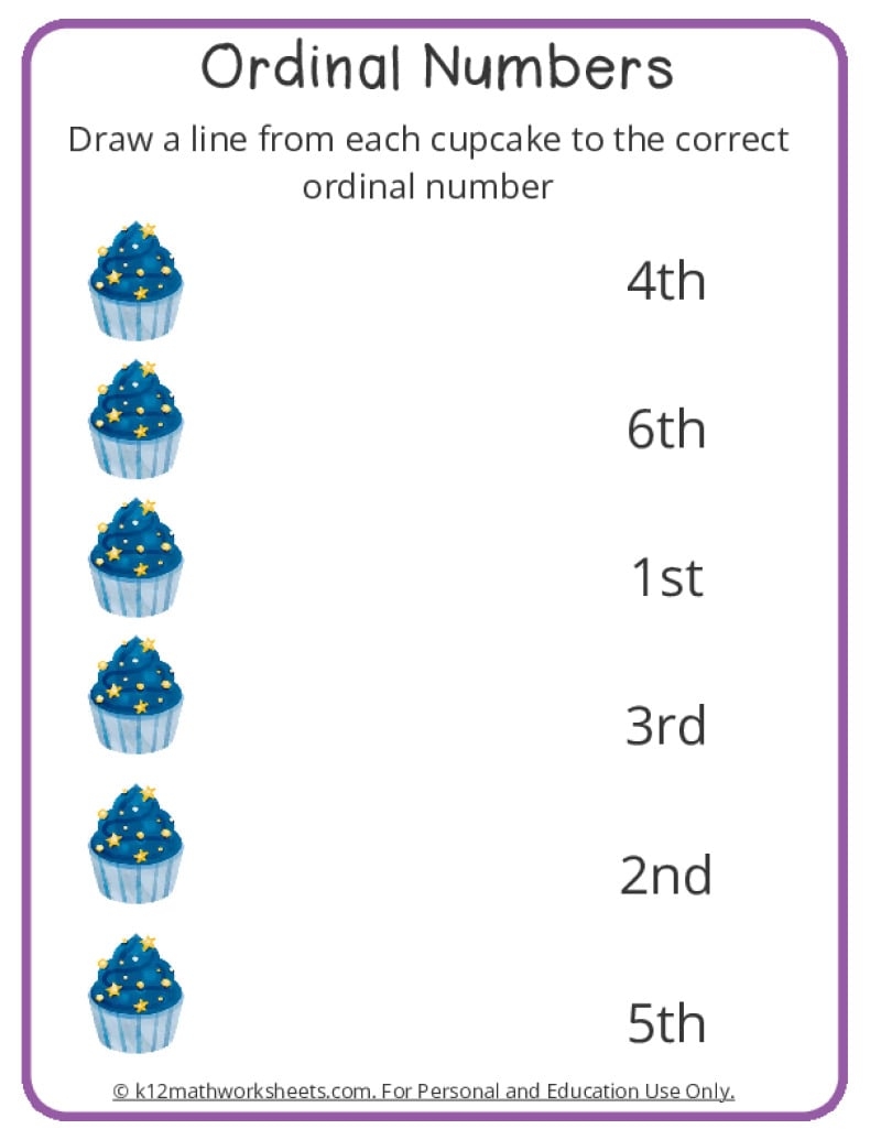 Ordinal Numbers Worksheets For Kindergarten Ordinal Numbers Worksheets For Kindergarten