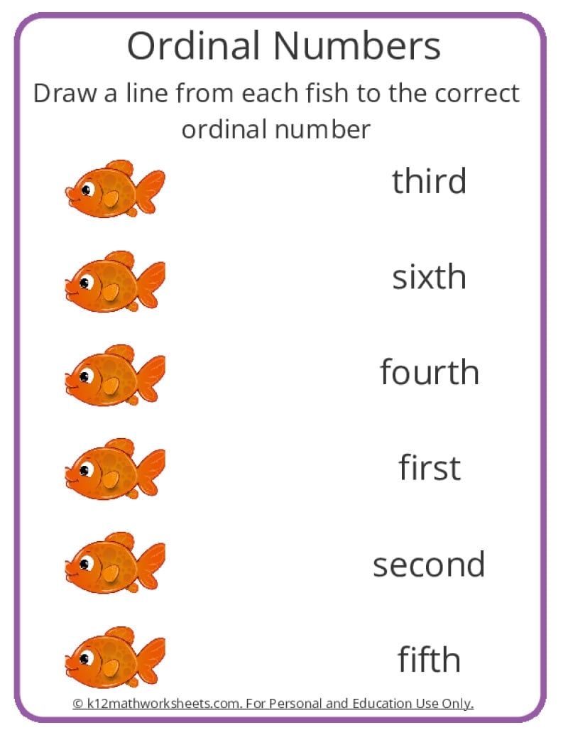 Ordinal Numbers Worksheets For Kindergarten Ordinal Numbers Worksheets For Kindergarten