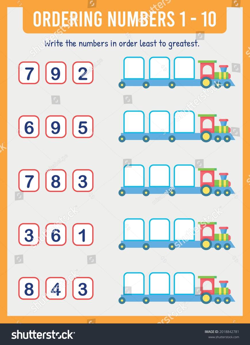 Organize Numbers Least Greatest Math Numbers Stock Vector Royalty Free 2018842781 Shutterstock